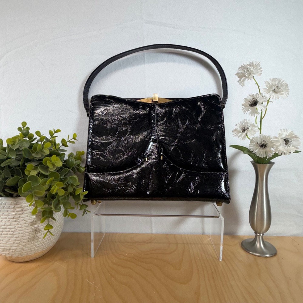 Vintage Naturalizer Handbag Simulated Patent Leather‎ Top Handle Evening Bag